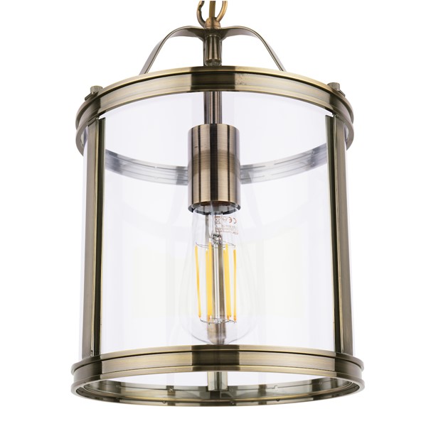 (image for) Laura Ashley Harrington Pendant Antique Brass & Glass